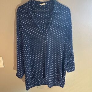 Pleione Navy Blue Blouse with White Dots